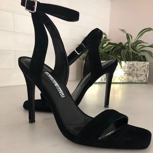 Charles David Black Suede Voltage Sandal Size 6